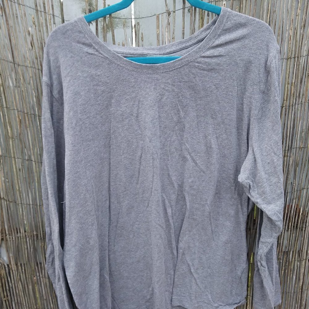 Blue Mountain Gray Long Sleeve Lightweight Tee - 2X